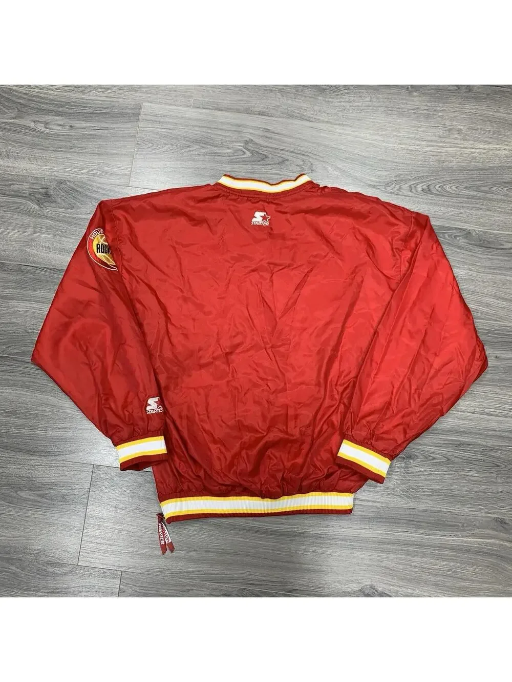 Vintage 90S Starter Houston Rockets Windbreaker Jacket XL OLD LOGO MENS RARE RED_3